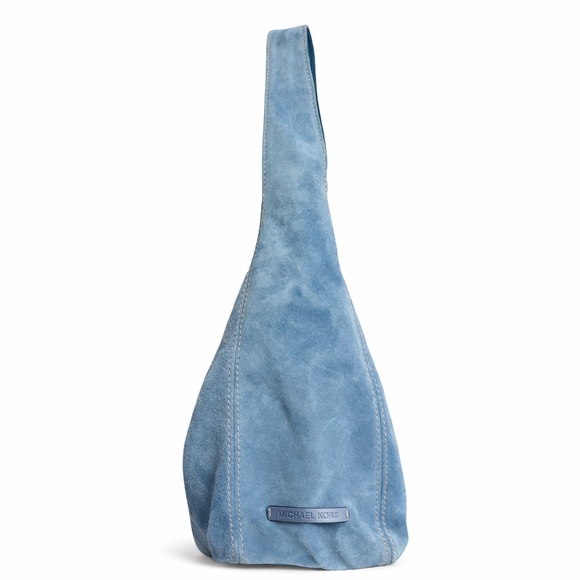 Michael Kors Blue Suede Hobo Shoulder Bag - Picture 3 of 7